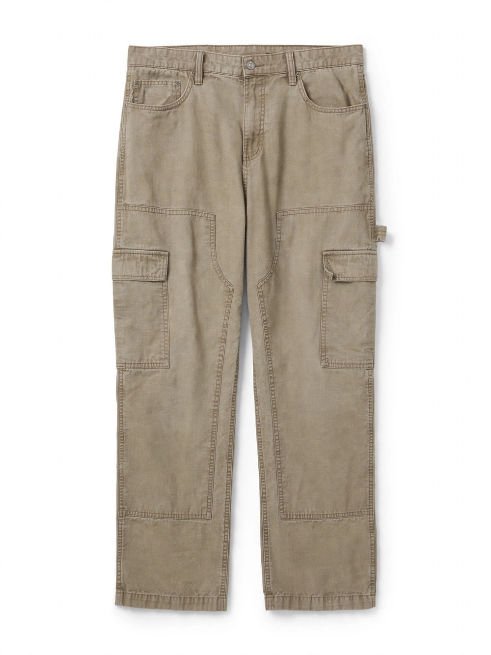 No Boundaries Cargo Pants Mens 36x32 Tan Double Knee Carpenter Work Pants Khaki